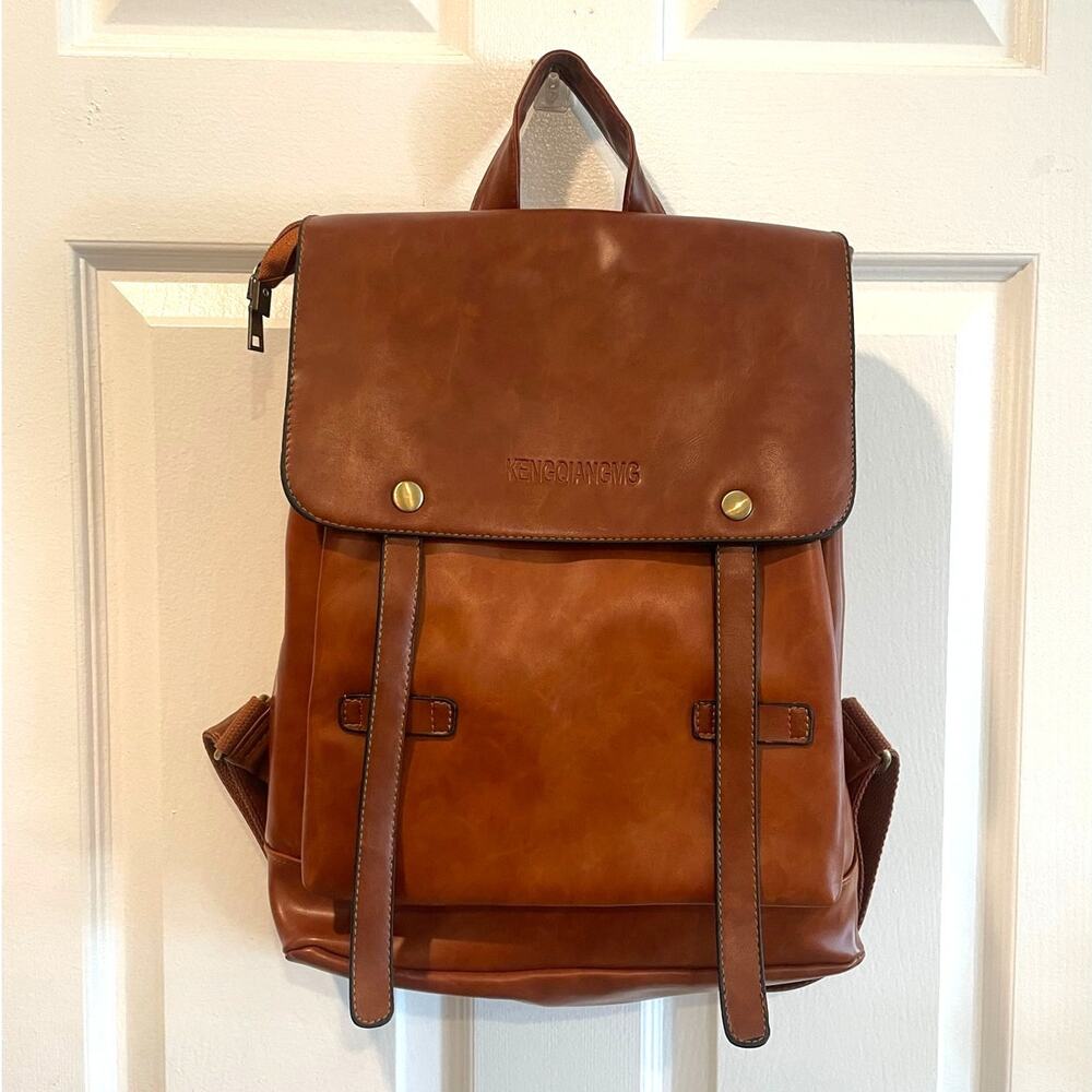 Brown Travel Backpack School Backpack Book Bag Computer Bag Student Backpack